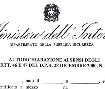 AUTOCERTIFICAZIONE PER CIRCOLARE