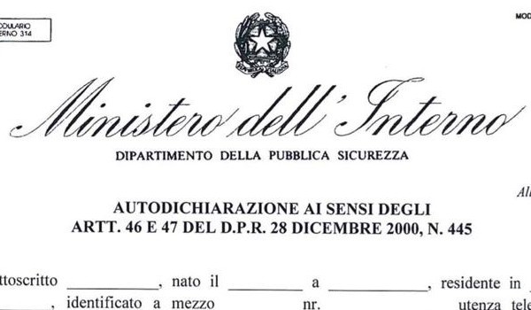 AUTOCERTIFICAZIONE PER CIRCOLARE